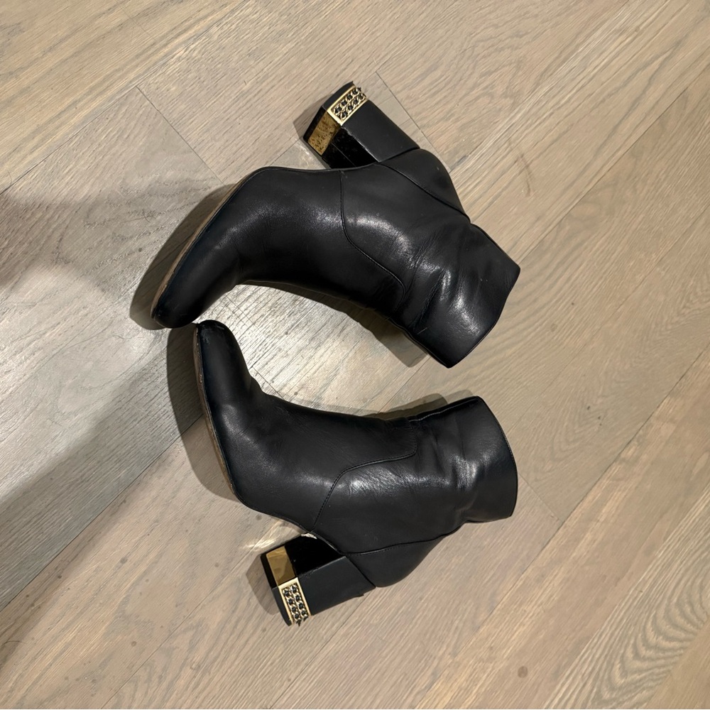 Karl Lagerfeld Sonia Embellished Leather Booties - Picture 3 of 8